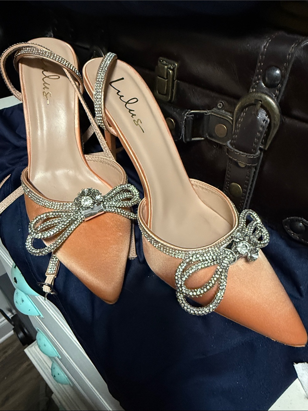 Rhinestone Bow Heels